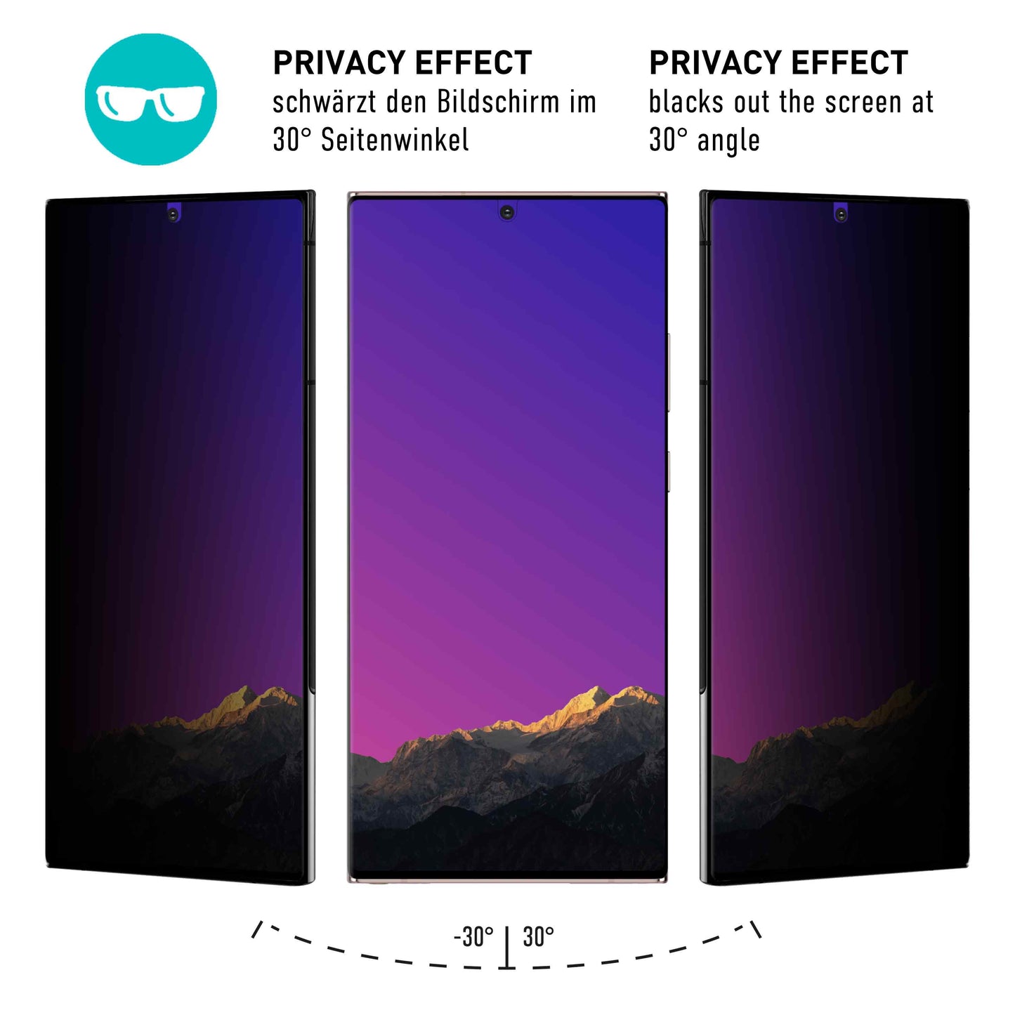 smartect TPU Schutzfolie Privacy für Samsung Galaxy S24 Ultra, 2 x Front