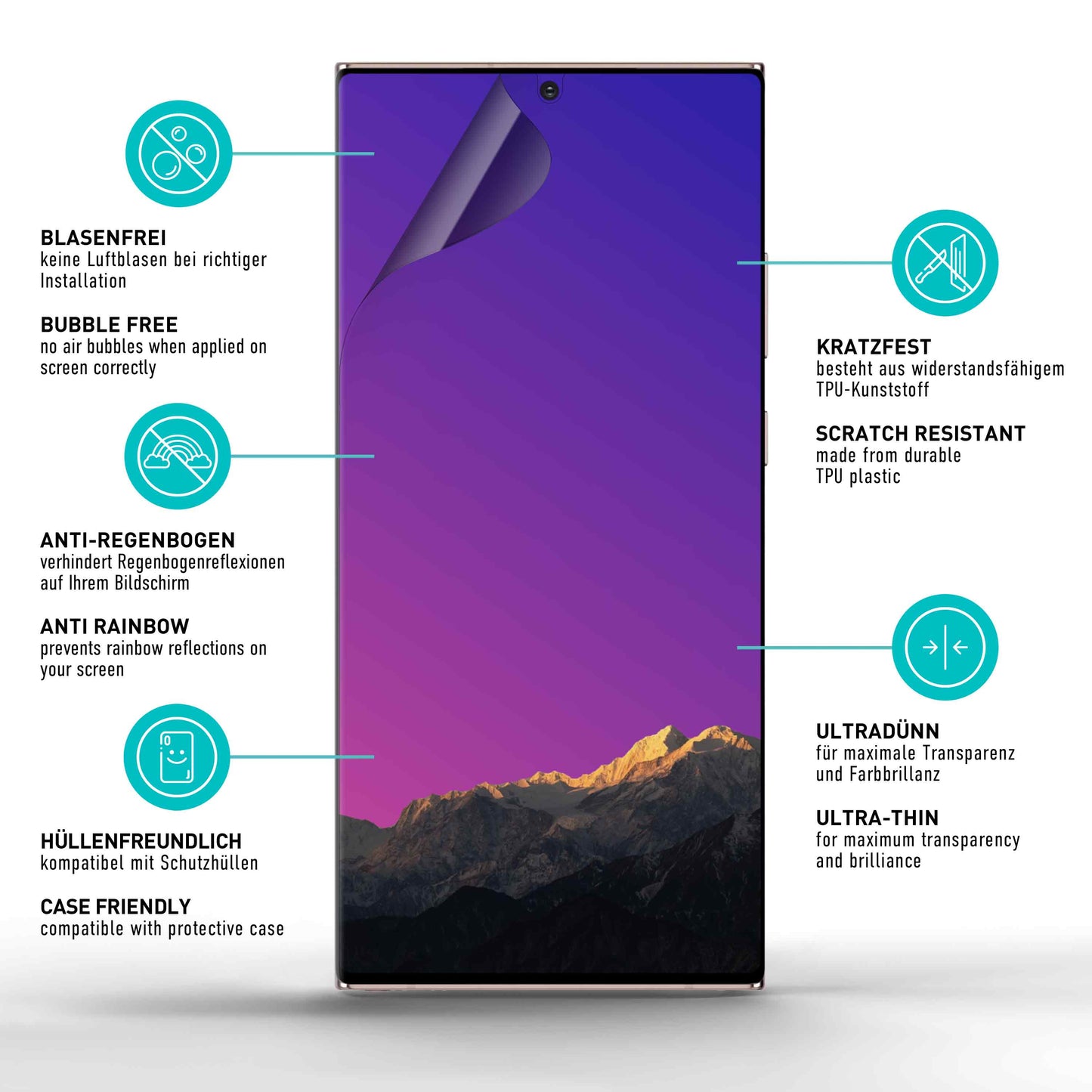 smartect TPU Schutzfolie Privacy für Samsung Galaxy S24 Ultra, 2 x Front