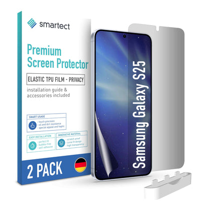 smartect TPU Schutzfolie Privacy für Samsung Galaxy S25, 2 x Front