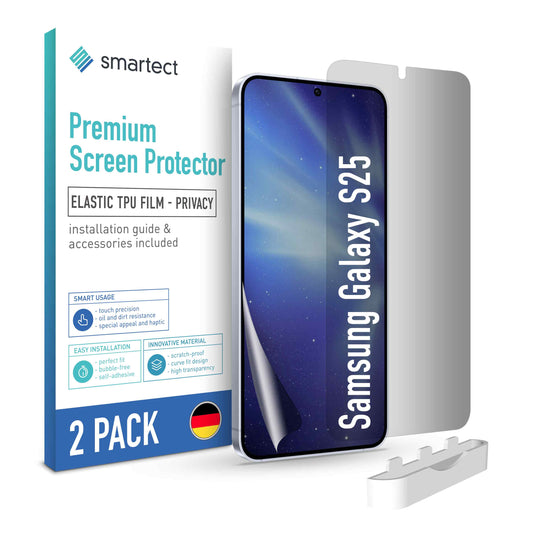 smartect TPU Schutzfolie Privacy für Samsung Galaxy S25, 2 x Front