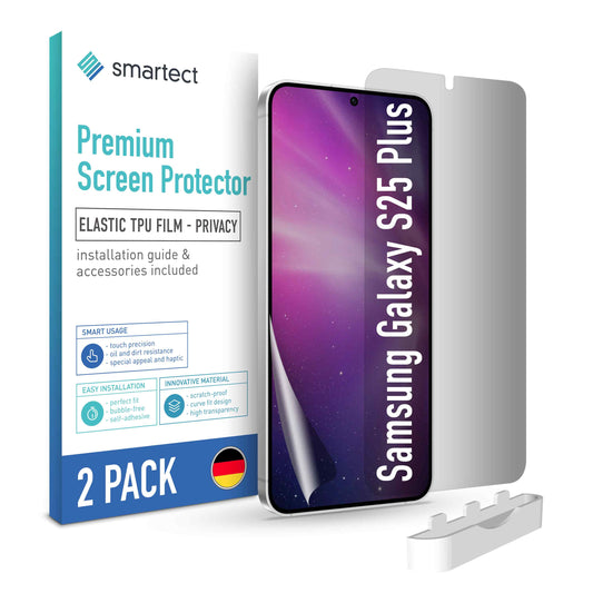 smartect TPU Schutzfolie Privacy für Samsung Galaxy S25 Plus, 2 x Front