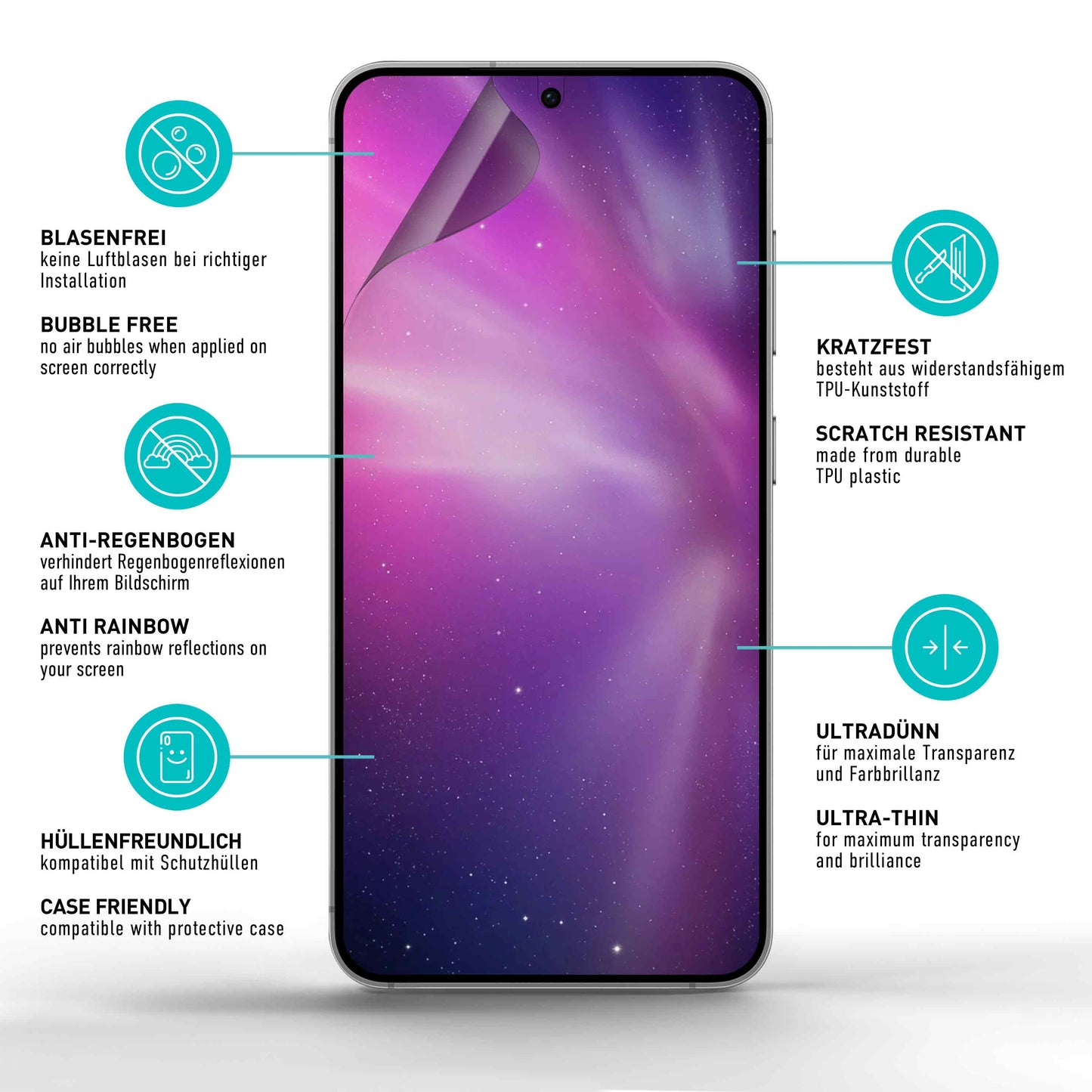 smartect TPU Schutzfolie Privacy für Samsung Galaxy S25 Plus, 2 x Front