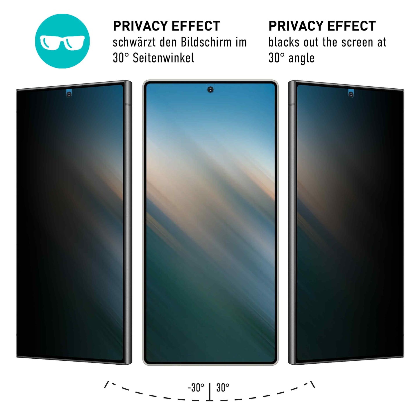 smartect TPU Schutzfolie Privacy für Samsung Galaxy S25 Ultra, 2 x Front