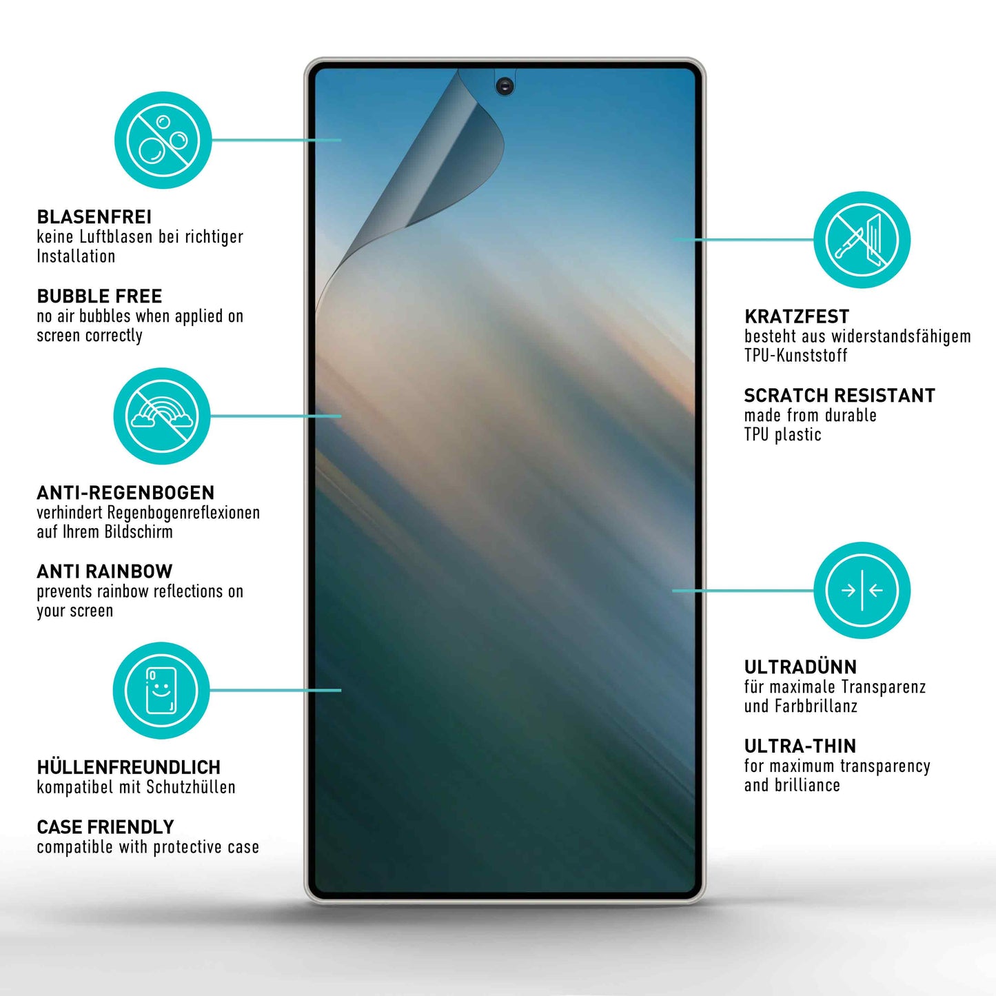 smartect TPU Schutzfolie Privacy für Samsung Galaxy S25 Ultra, 2 x Front