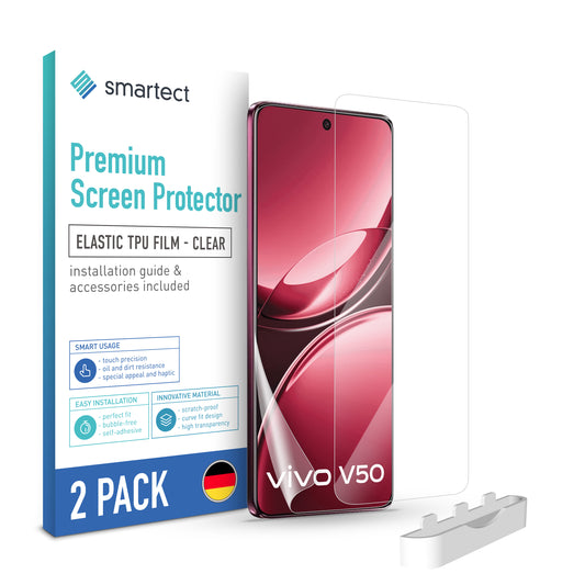 smartect TPU Schutzfolie Klar für Vivo V50 / V50E 5G, 2 x Front