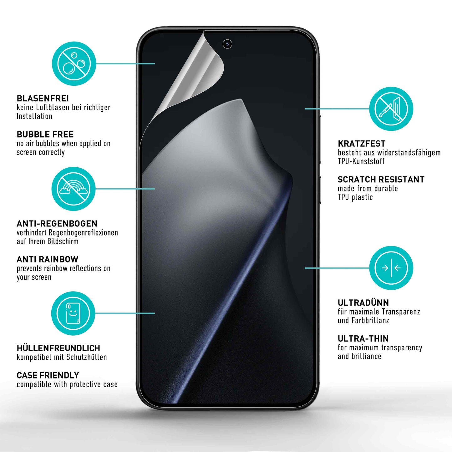 smartect TPU Schutzfolie Klar für Xiaomi 15T / 15T Pro, 2 x Front