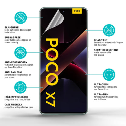 smartect TPU Schutzfolie Klar für Xiaomi Poco X7, 2 x Front