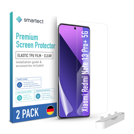 smartect TPU Schutzfolie Klar für Xiaomi Redmi Note 13 Pro+ 5G, 2 x Front
