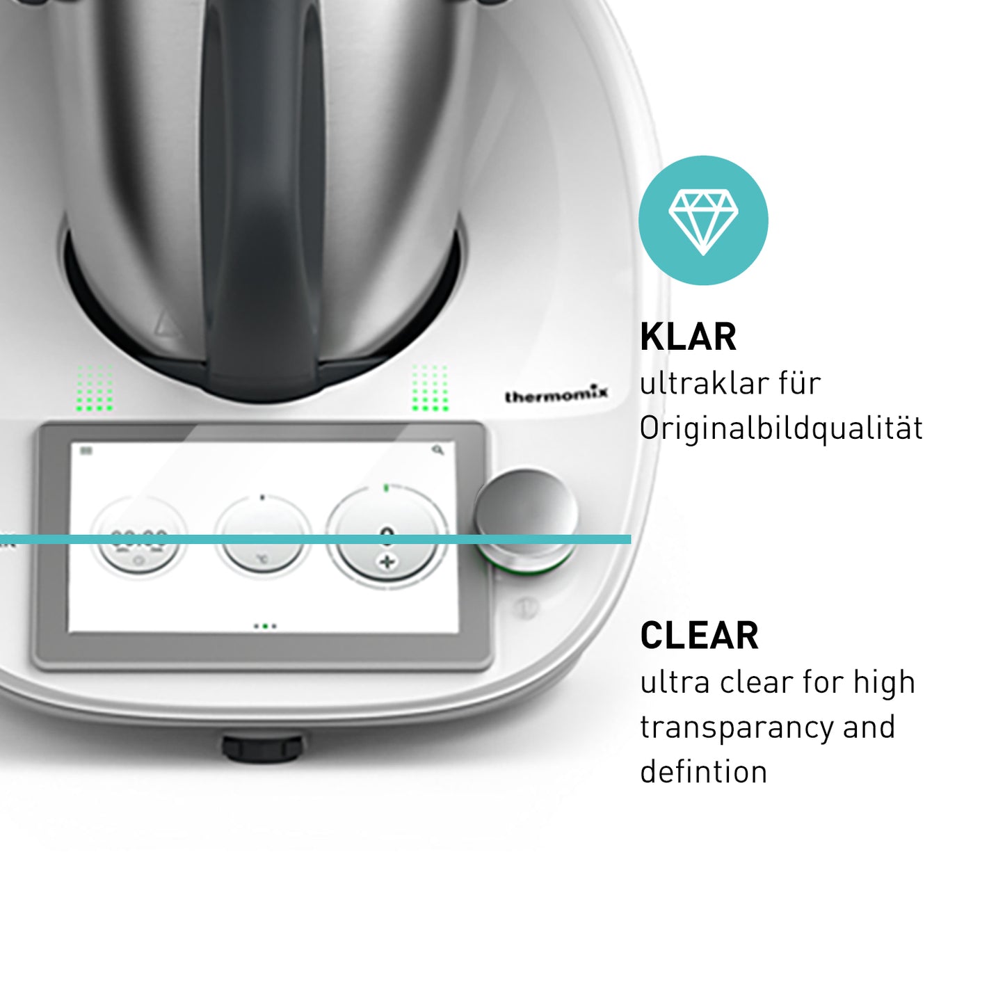 smartect protective glass clear for Thermomix TM6, 2 pieces