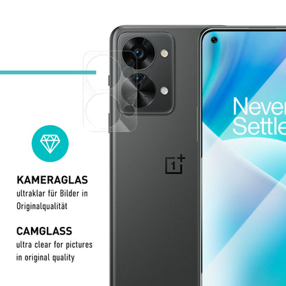 smartect Schutzglas Klar für OnePlus Nord 2T 5G, 3 x Front + 3 x Cam