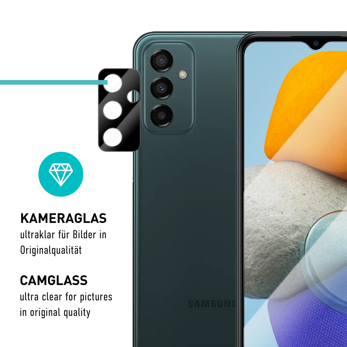 smartect Schutzglas Klar für Samsung Galaxy M23 5G / M13 4G, 3 x Front + 3 x Cam