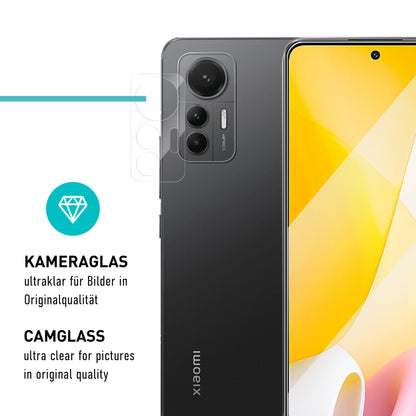 smartect Schutzglas Klar für Xiaomi 12 Lite, 3 x Front + 3 x Cam