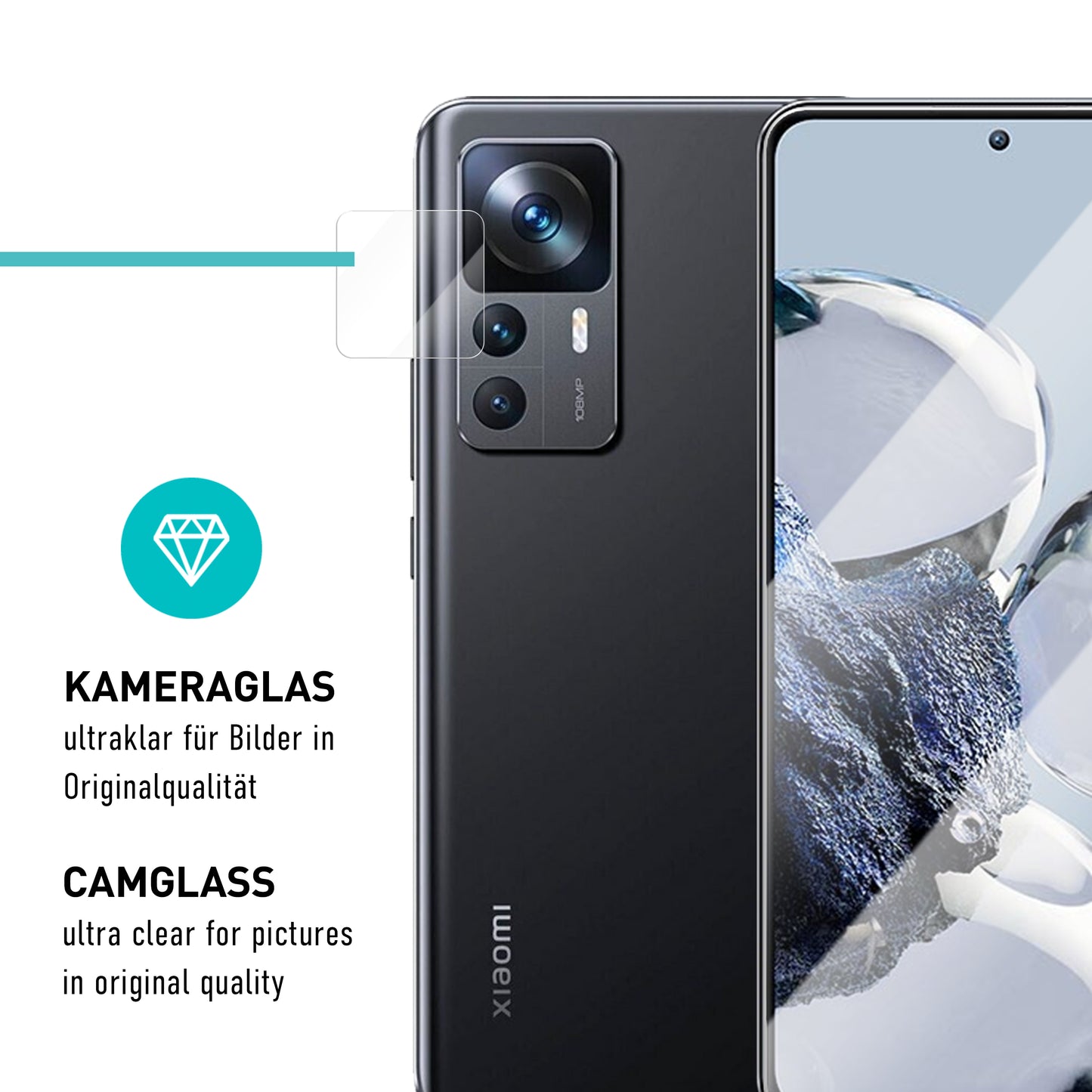 smartect Schutzglas Klar für Xiaomi Mi 12T 5G / Mi 12T Pro 5G, 3 x Front + 3 x Cam