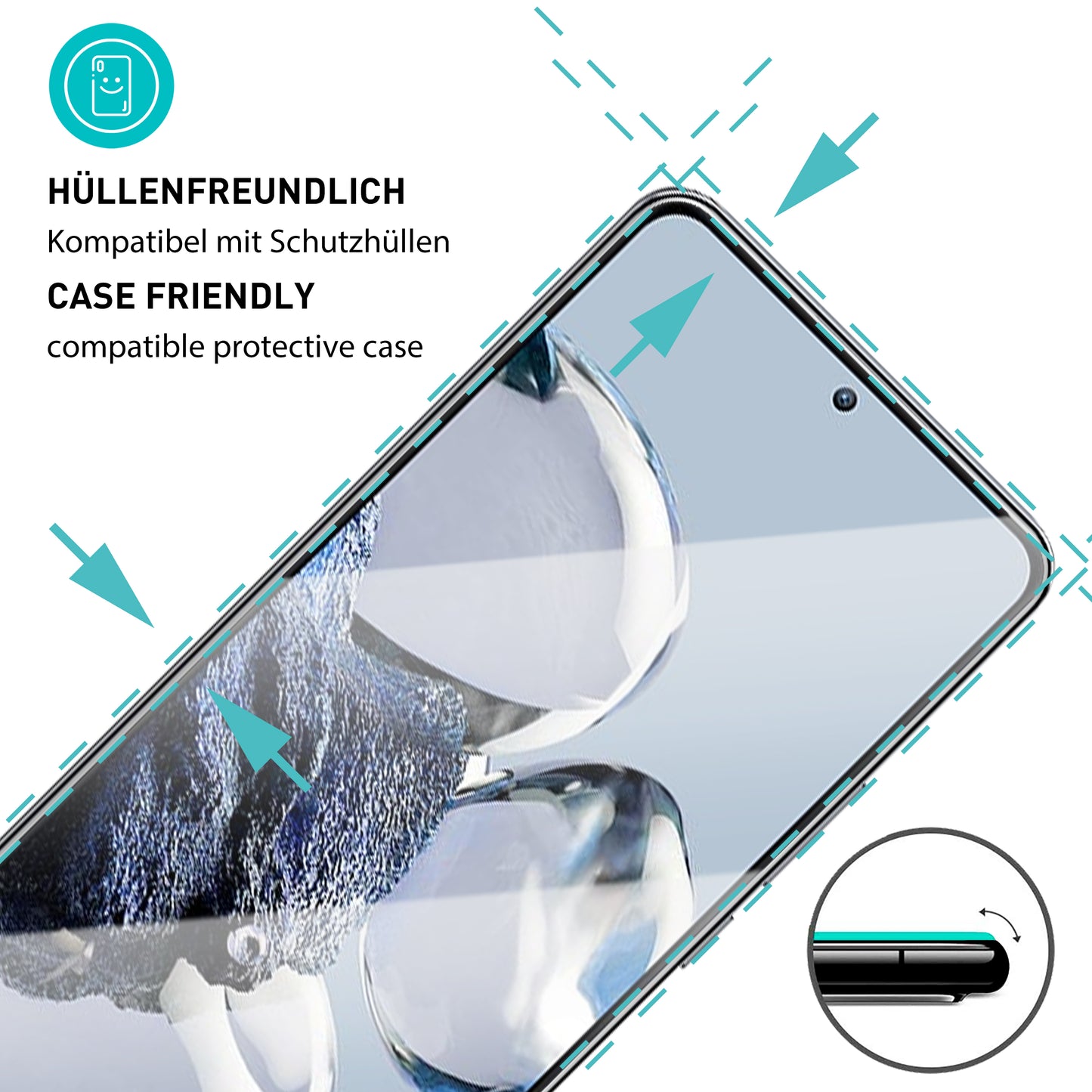 smartect Schutzglas Klar für Xiaomi Mi 12T 5G / Mi 12T Pro 5G, 3 x Front + 3 x Cam