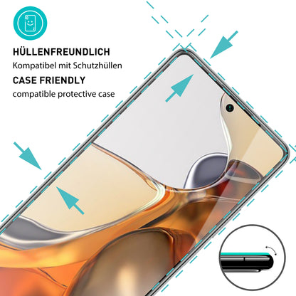 smartect Schutzglas Klar für Xiaomi Mi 11T / 11T Pro, 3 x Front + 3 x Cam