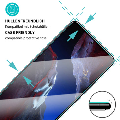 smartect Schutzglas Klar für Xiaomi Poco F5 Pro 5G, 3 x Front + 3 x Cam