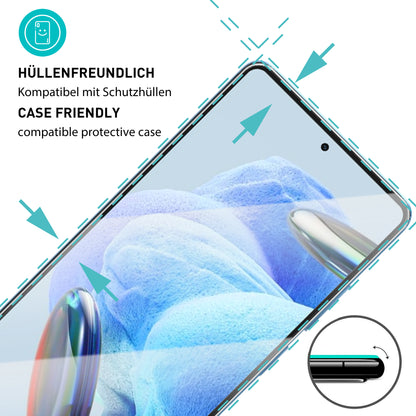 smartect Schutzglas Klar für Xiaomi Redmi Note 12 Pro 5G / 12 Pro Plus, 3 x Front + 3 x Cam