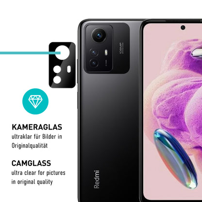 smartect Schutzglas Klar für Xiaomi Redmi Note 12s, 3 x Front + 3 x Cam