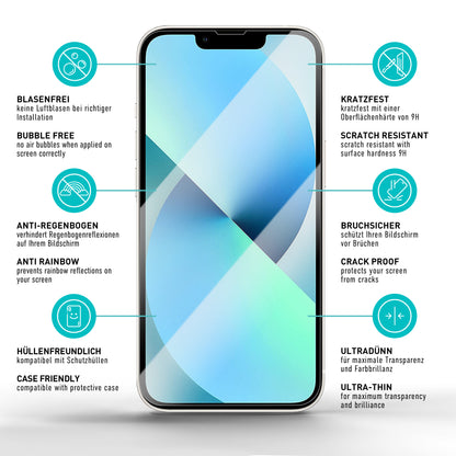 smartect Schutzglas Klar für iPhone 13 / 13 Pro, 3 Stück