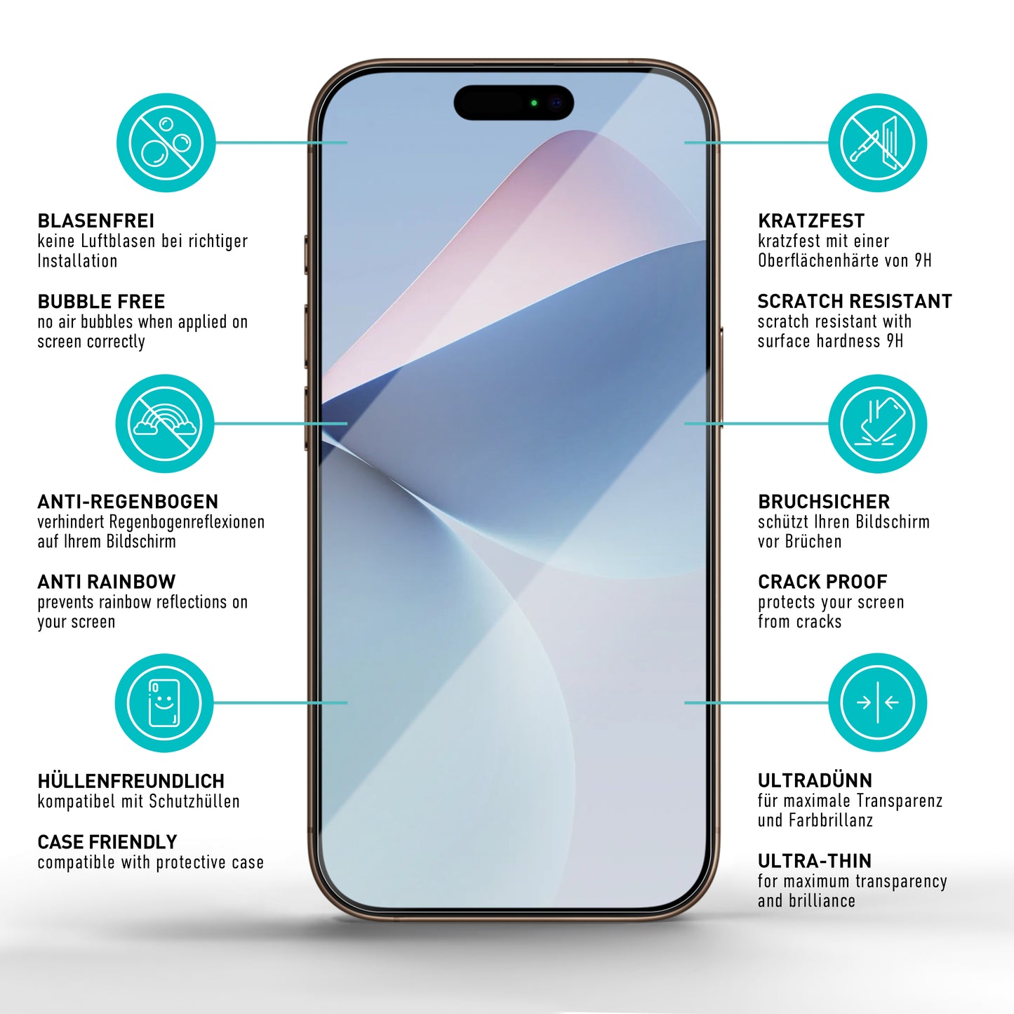 smartect Schutzglas Klar für Apple iPhone 17, 3 Stück