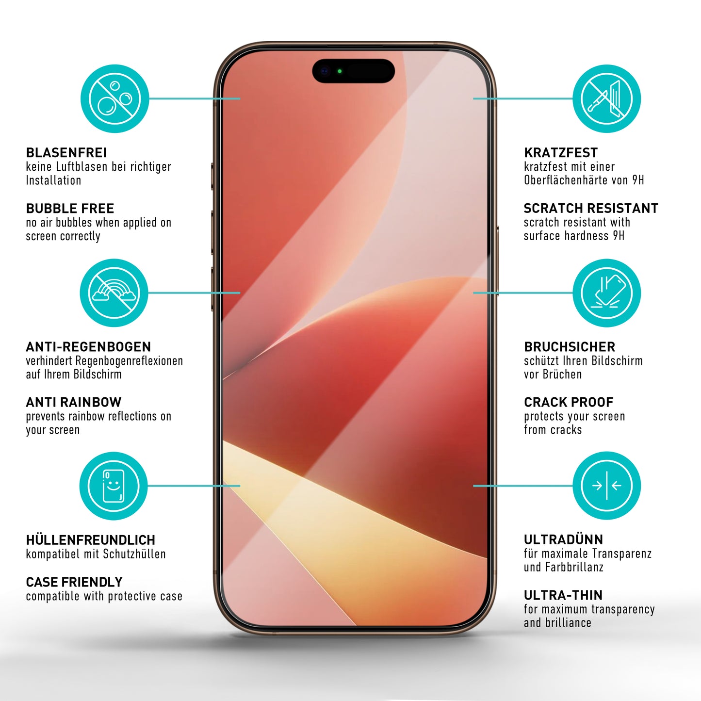 smartect Schutzglas Klar für Apple iPhone 17 Air, 3 Stück