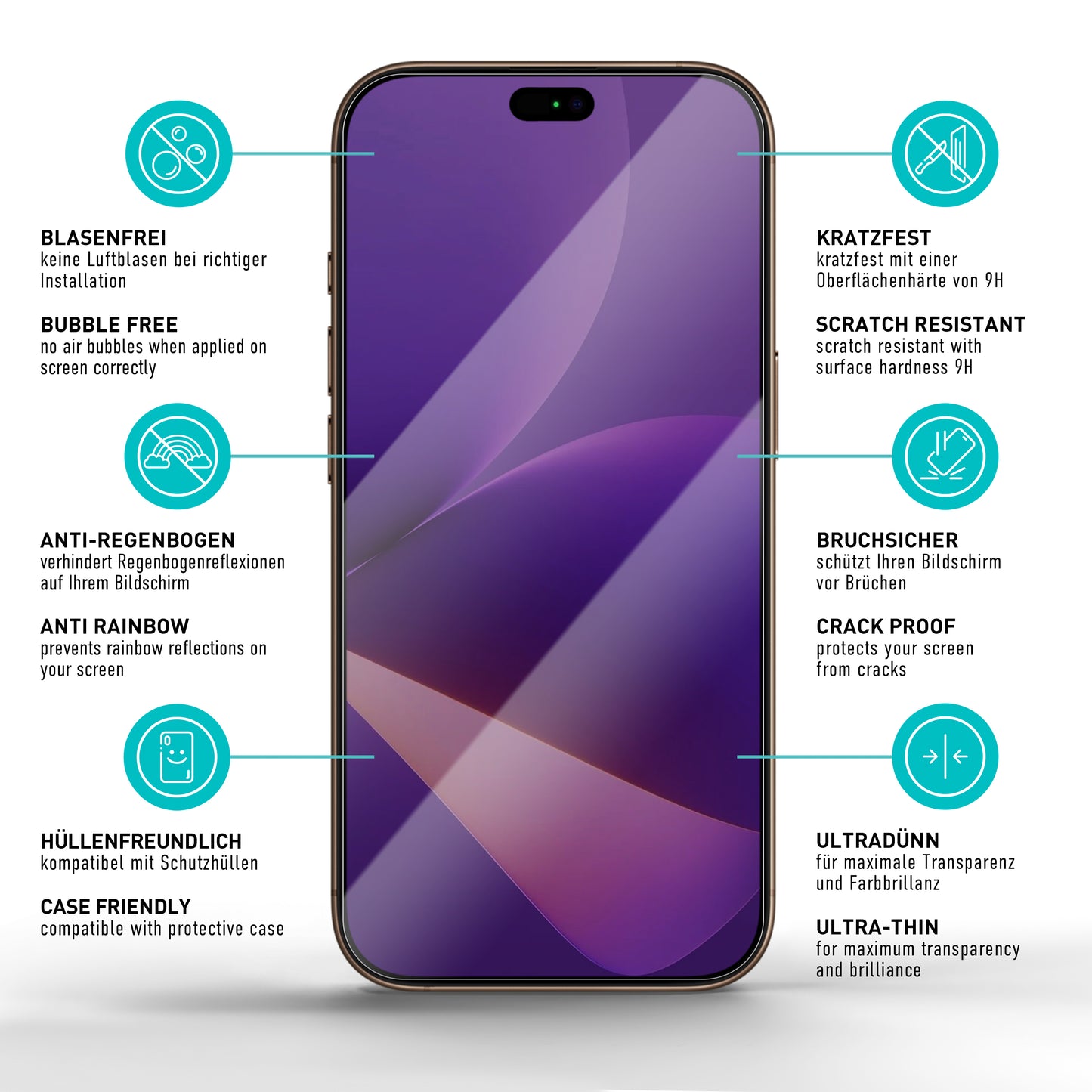 smartect Schutzglas Klar für Apple iPhone 17 Pro Max, 3 Stück
