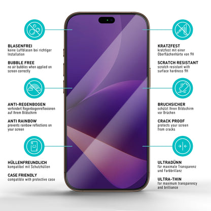 smartect Schutzglas Klar für Apple iPhone 17 Pro Max, 3 Stück