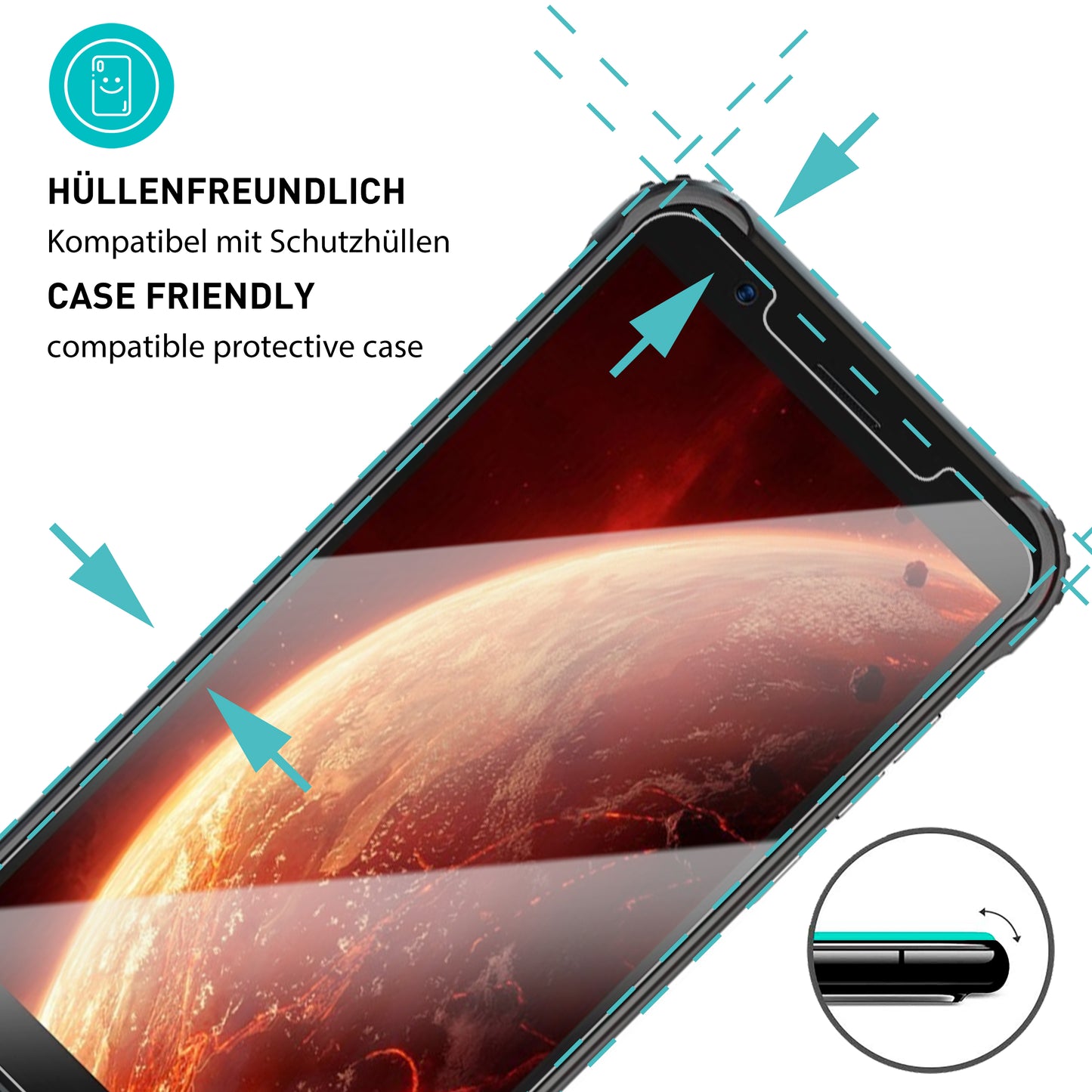 smartect Schutzglas Klar für Blackview BV4900, 3 Stück