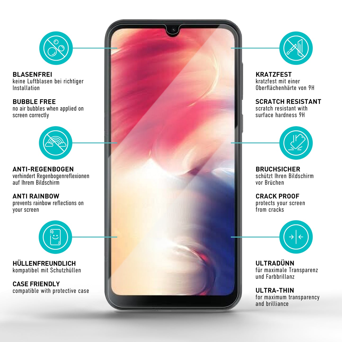 smartect Schutzglas Klar für Blackview Oscal C20 / C20 Pro, 3 Stück