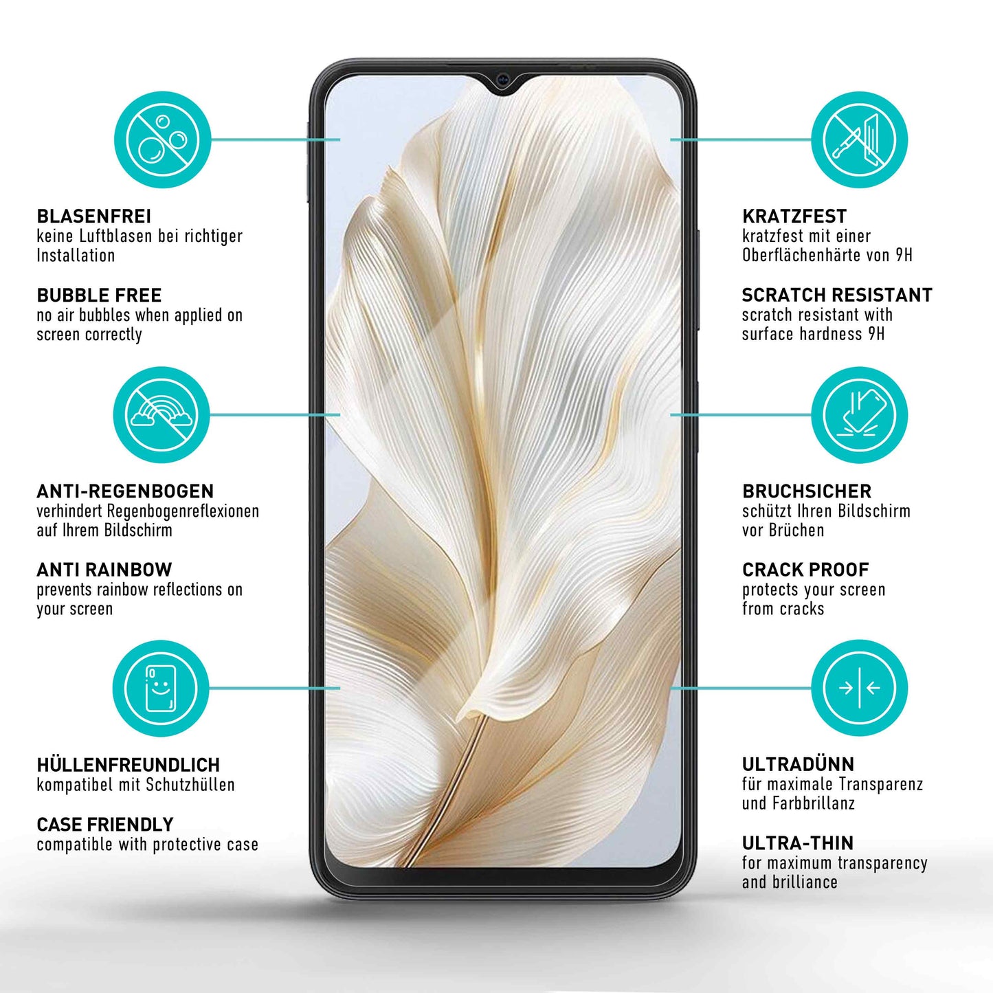 smartect Schutzglas Klar für Blackview Wave 8 / 8C, 3 Stück