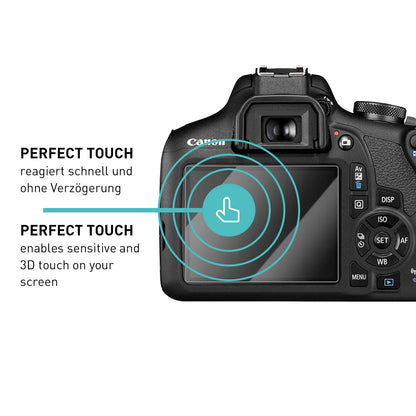 smartect Schutzglas Klar für Canon EOS 2000D, 3 Stück