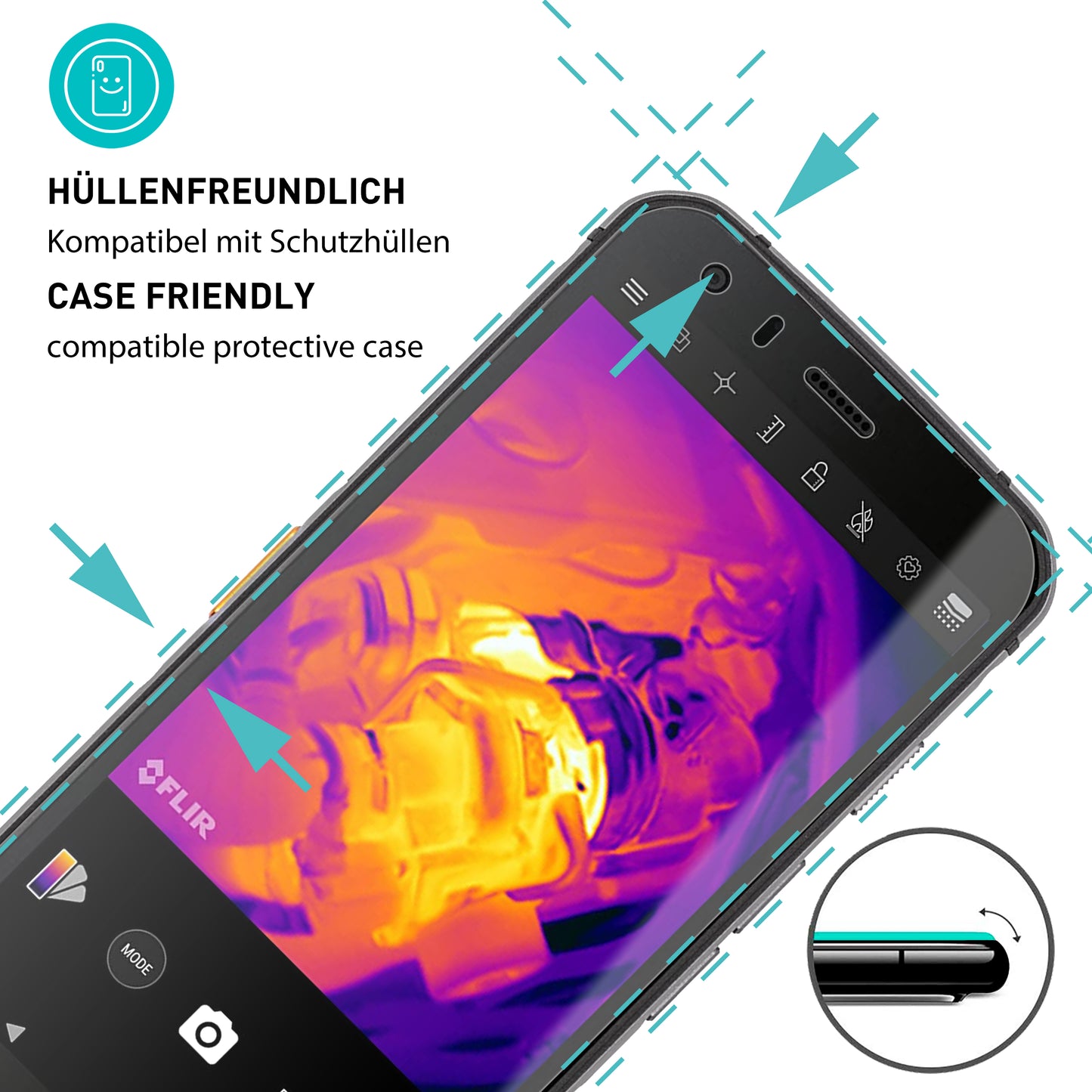 smartect Schutzglas Klar für CAT S62 Pro, 3 Stück