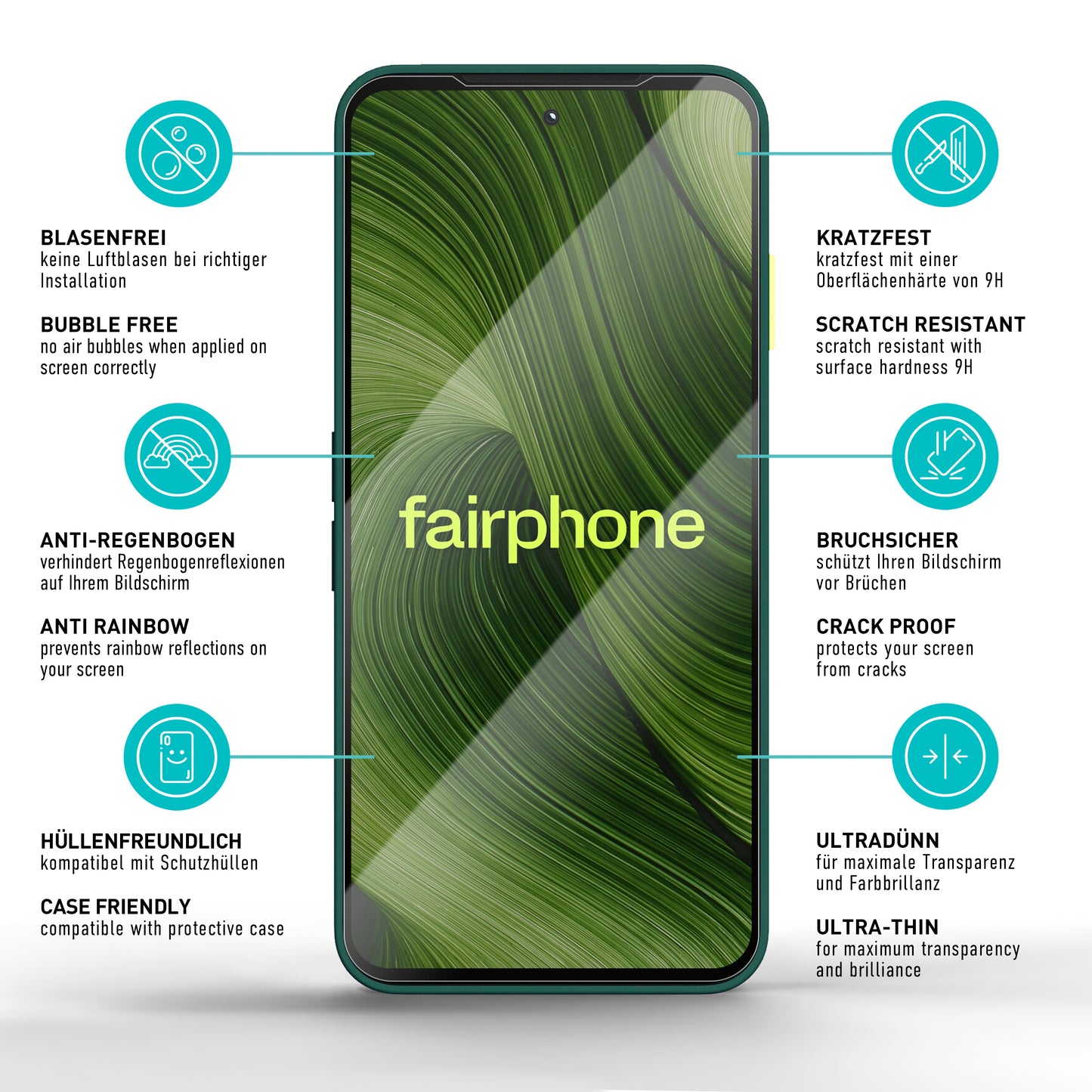 smartect Schutzglas Klar für Fairphone 6, 3 Stück