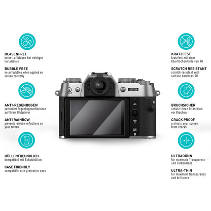 smartect Schutzglas Klar für Fujifilm X-T50, 3 Stück