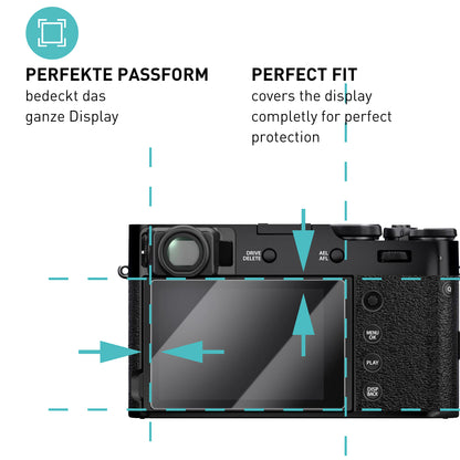 smartect Schutzglas Klar für Fujifilm X100VI / X100V / X-T4 / X-E4, 3 Stück