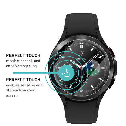 smartect Schutzglas Klar für Samsung Galaxy Watch 4 46 mm, 3 Stück
