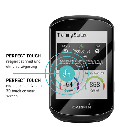 smartect Schutzglas Klar für Garmin Edge 530 / 830, 3 Stück