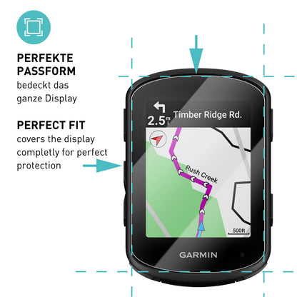 smartect Schutzglas Klar für Garmin Edge 540 / 540 Solar / 840 / 840 Solar, 3 Stück