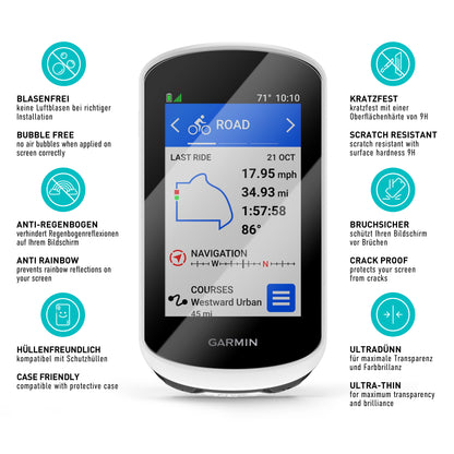 smartect Schutzglas Klar für Garmin Edge Explore 2, 3 Stück