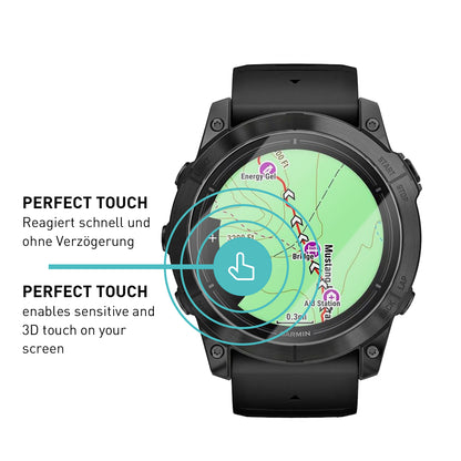 smartect Schutzglas Klar für Garmin Epix Pro 51mm, 3 Stück