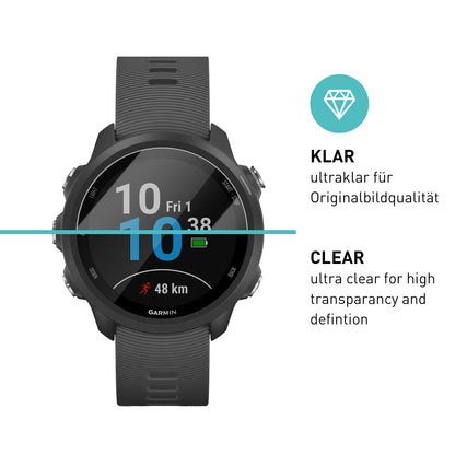 smartect Schutzglas Klar für Garmin Forerunner 245, 3 Stück