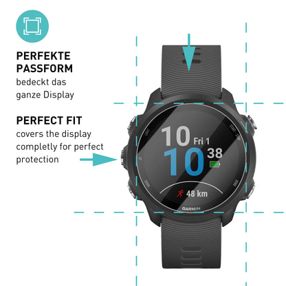 smartect Schutzglas Klar für Garmin Forerunner 245, 3 Stück