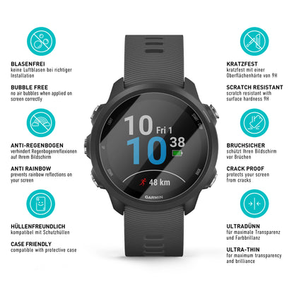 smartect Schutzglas Klar für Garmin Forerunner 245, 3 Stück