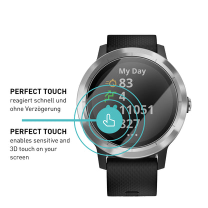 smartect Schutzglas Klar für Garmin Vivoactive 3, 3 Stück