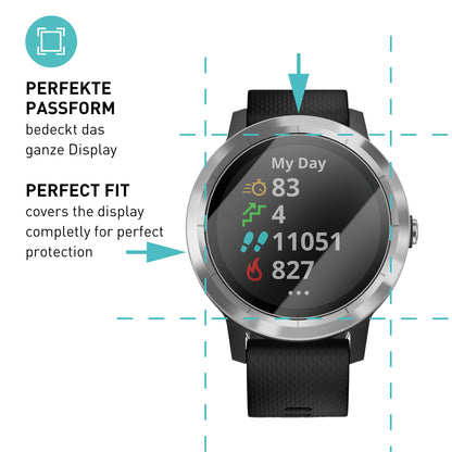 smartect Schutzglas Klar für Garmin Vivoactive 3, 3 Stück