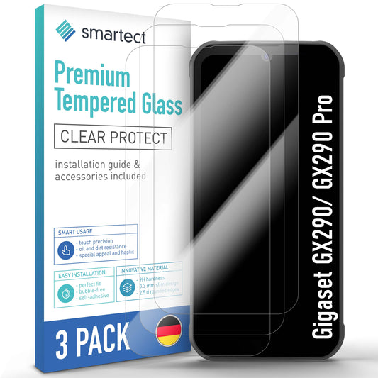 smartect Schutzglas Klar für Gigaset GX290/ GX290 Pro / GX290 Plus, 3 Stück