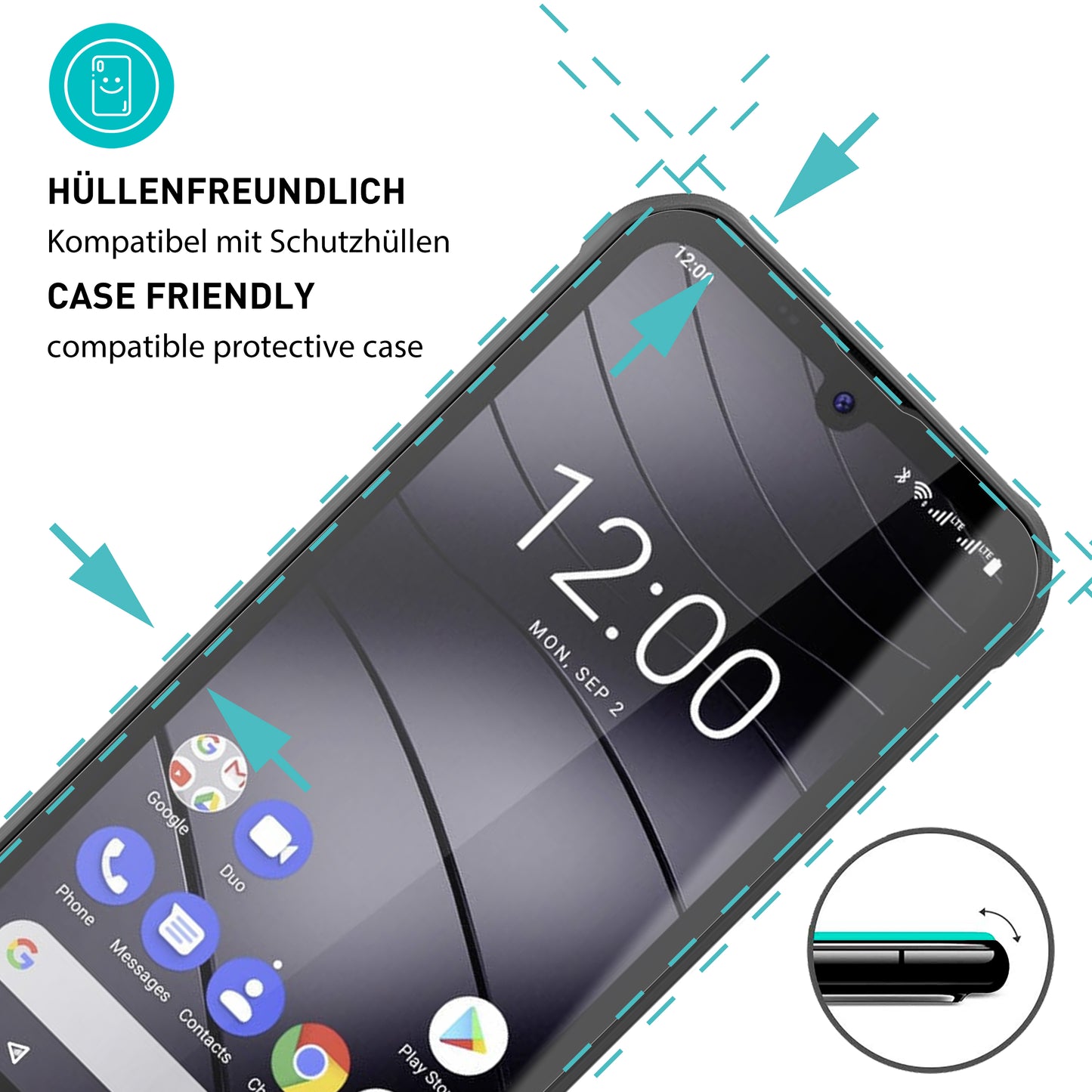 smartect Schutzglas Klar für Gigaset GX290/ GX290 Pro / GX290 Plus, 3 Stück