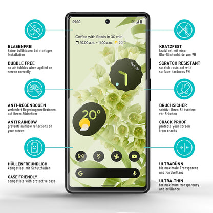 smartect Schutzglas Klar für Google Pixel 6, 3 Stück