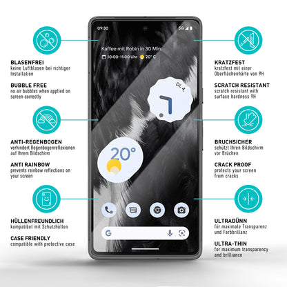 smartect Schutzglas Klar für Google Pixel 7, 3 Stück