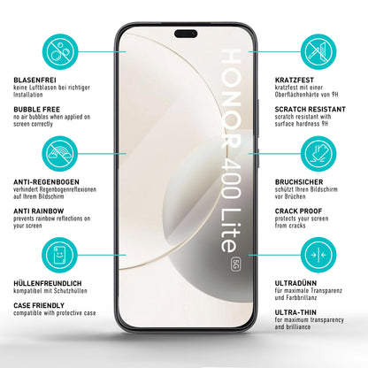 smartect Schutzglas Klar für Honor 400 Lite 5G, 3 Stück